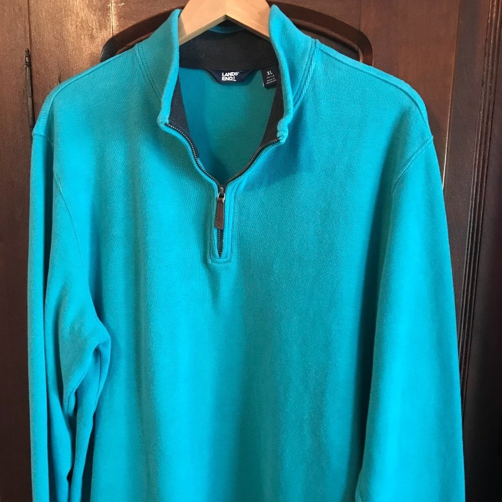 Lands' End Men's 1/4 Zip Pullover Sweater Size XL